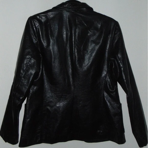 GAP Black Leather Jacket - Picture 2 of 4
